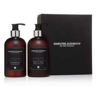 Stimulating Essentiel Elements® Rosemary Mint Body Care Box Set, 12oz in a black box