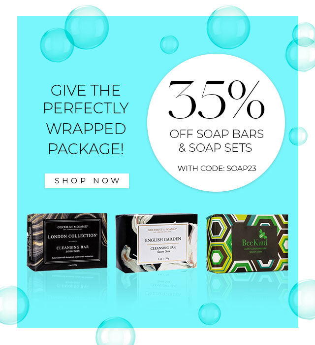 Enjoy 35% off soap bars & sets with code: SOAP23